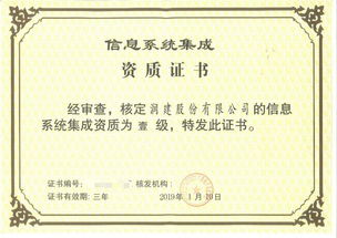 信息系統集成資質壹級 引領行業標準，鑄就卓越服務